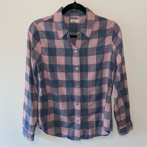 Faherty Pink and Blue Striped Flannel